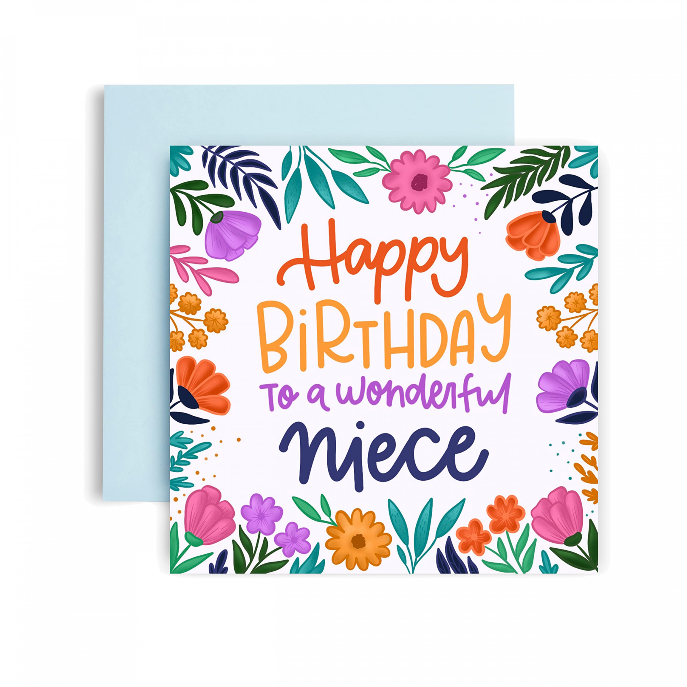 Huxters Birthday Card, Unique Niece Birthday Cards with Floral