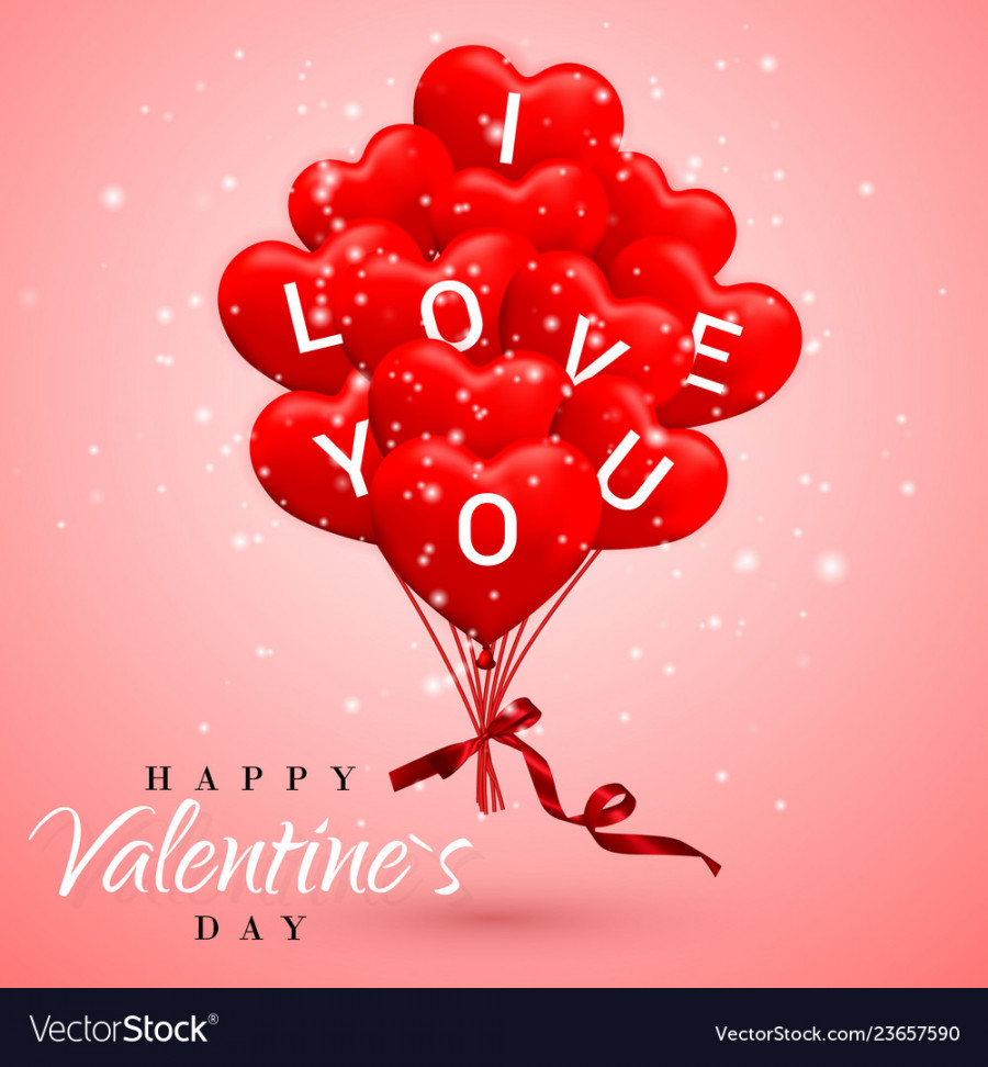 I love you happy valentines day background red Vector Image