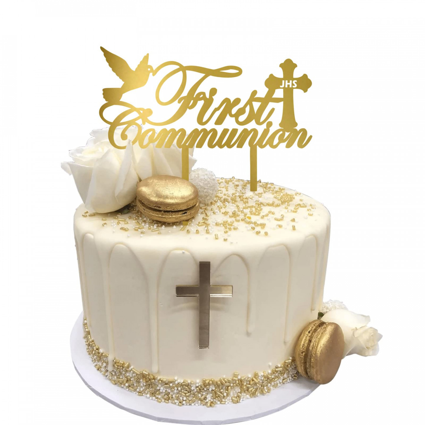 INDKOPVA First Holy Communion Cake Topper, Acrylic Reusable First