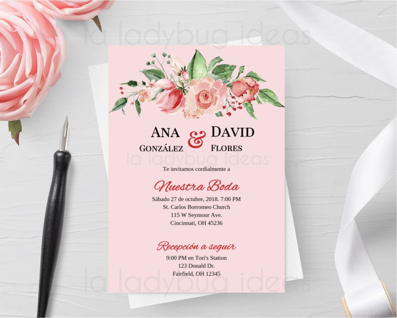 Invitaciones de boda en espanol para editar/imprimir. - Etsy