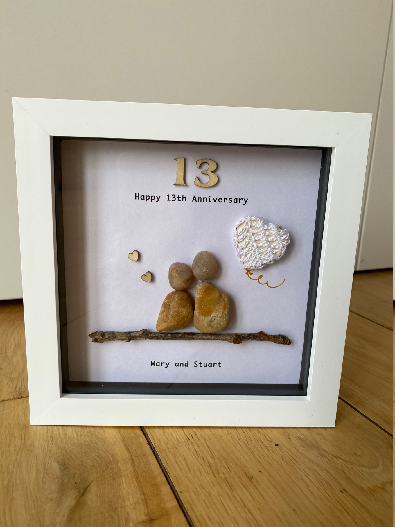 Lace Wedding Anniversary Gift th Anniversary Pebble Frame - Etsy