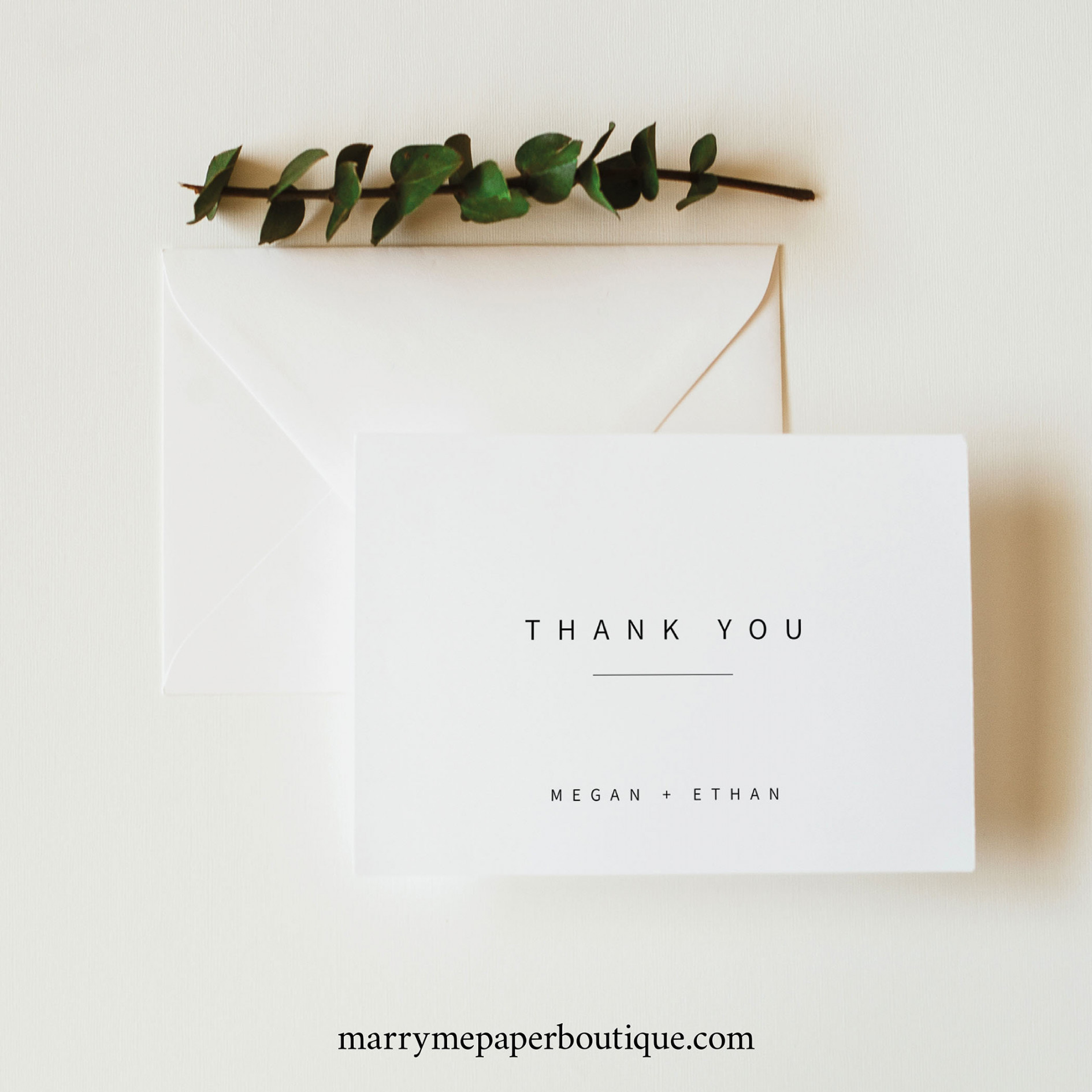 Minimalist Thank You Card Template Modern Folded Thank You - Etsy