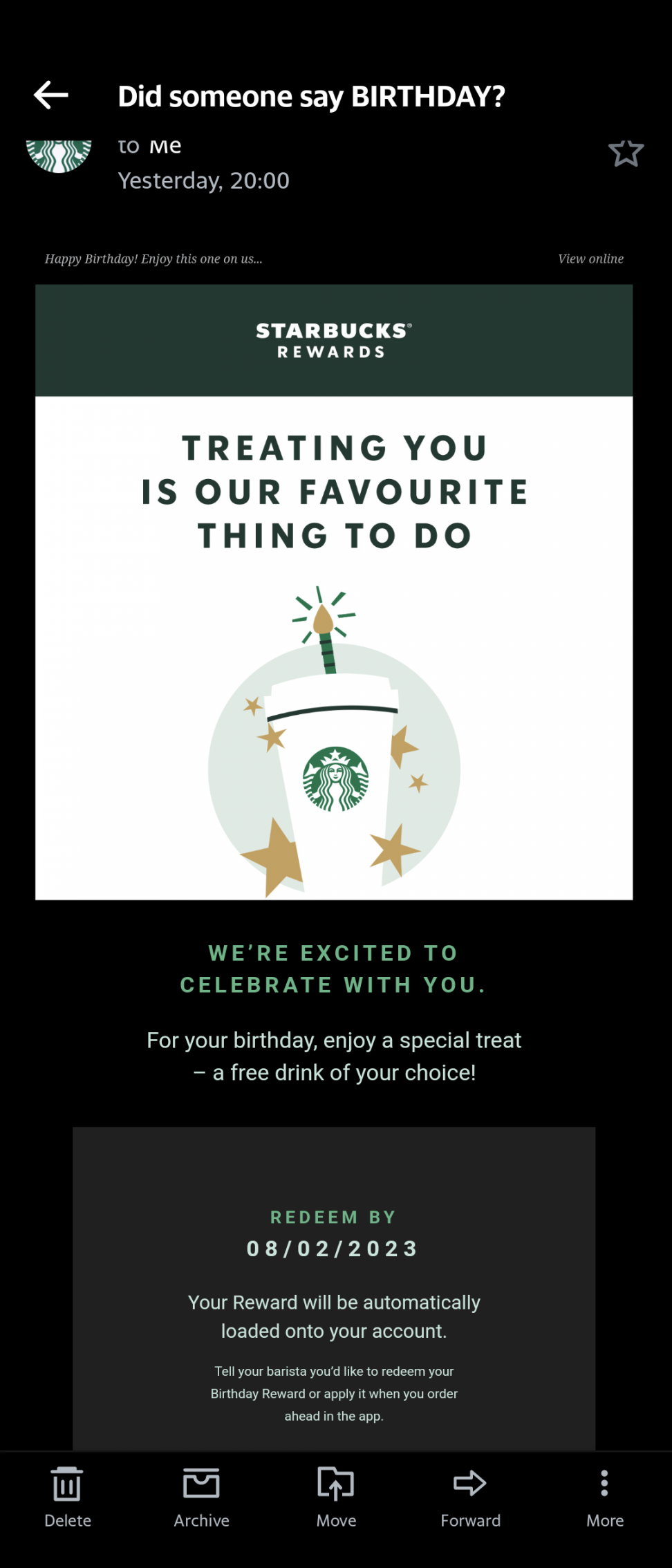 Mmmm,  days to redeem Birthday drink : r/starbucks