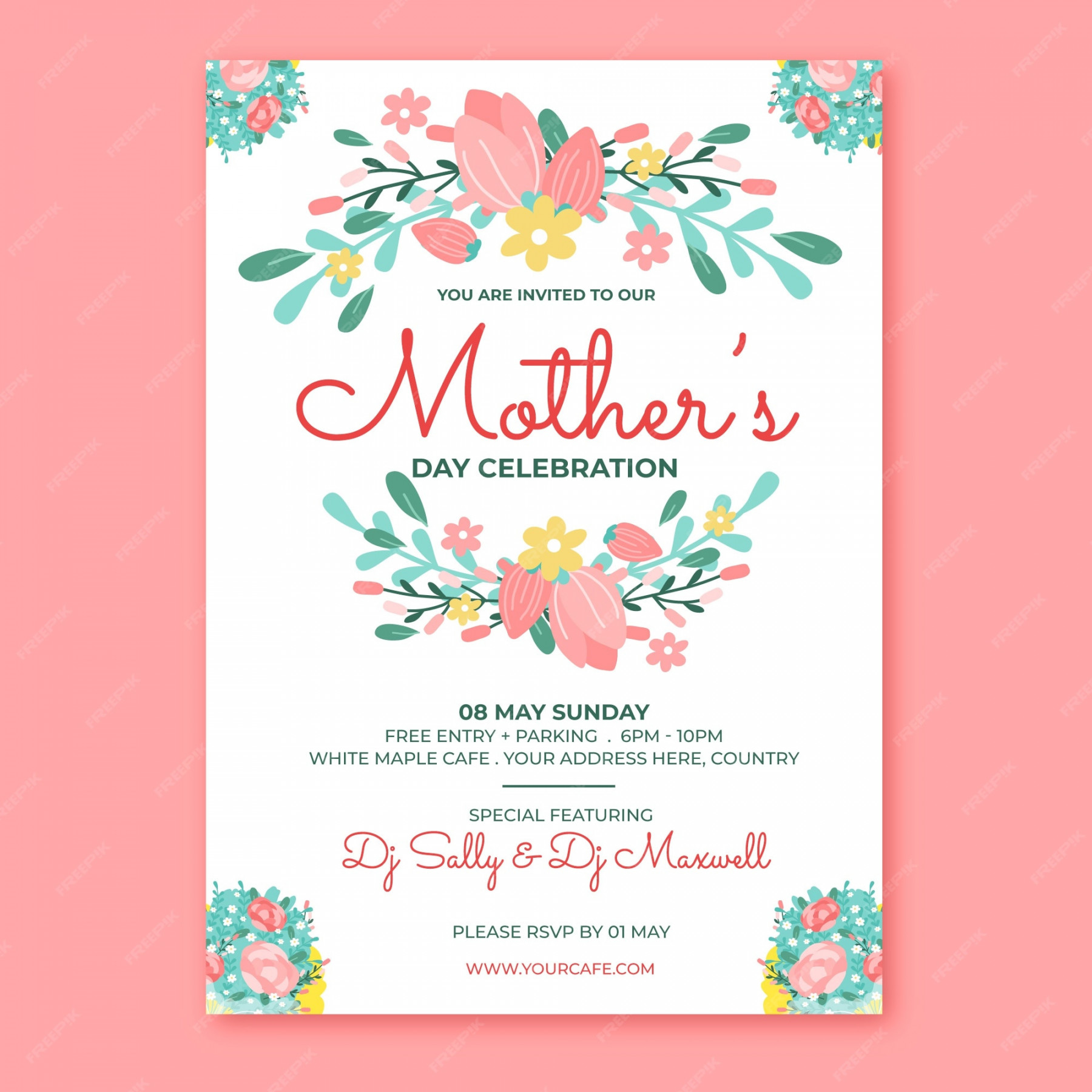 Mothers day invitation-Vektoren und -Illustrationen zum