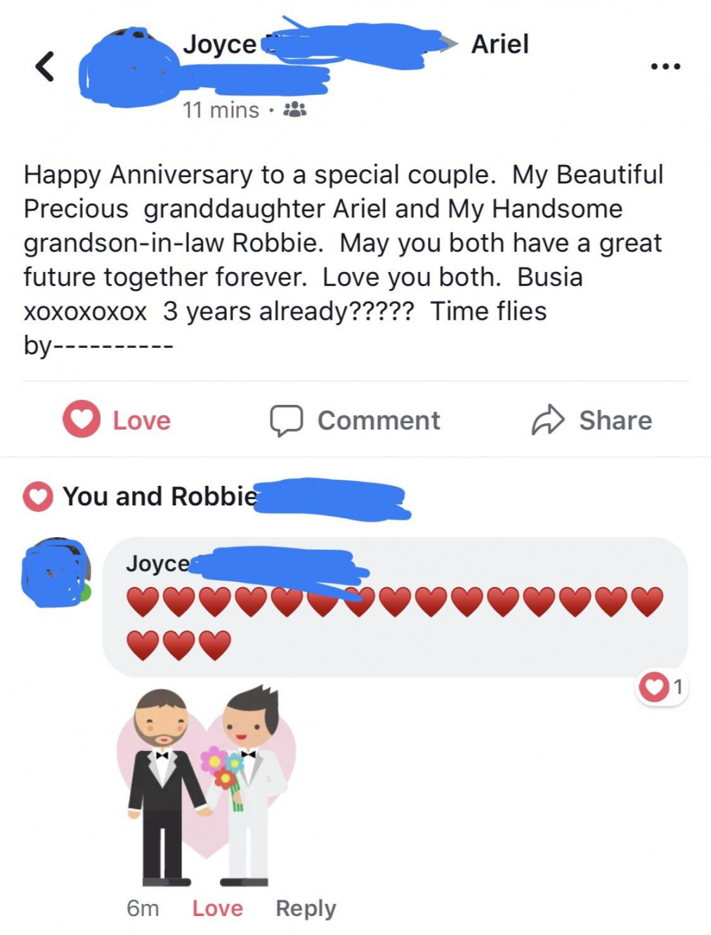 My grandma posted this on my Facebook wall for my wedding