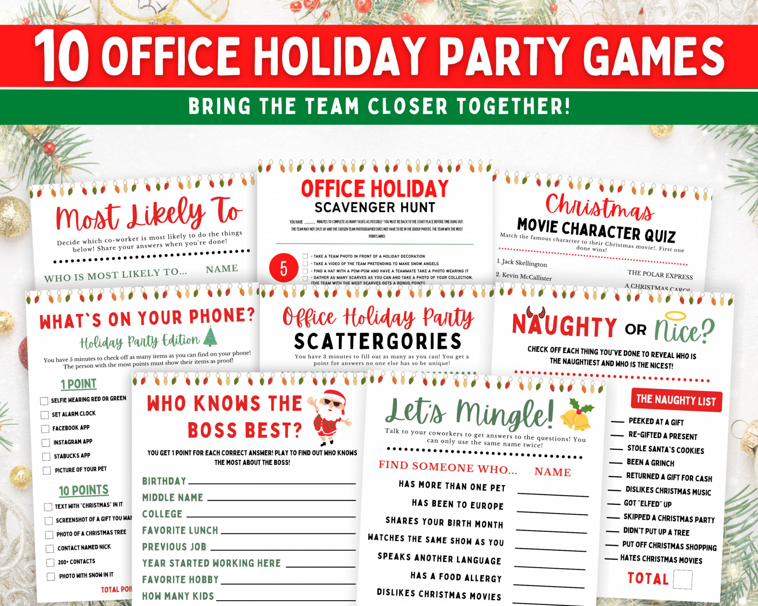 Office Holiday Party Games Office Christmas Party Games - Etsy