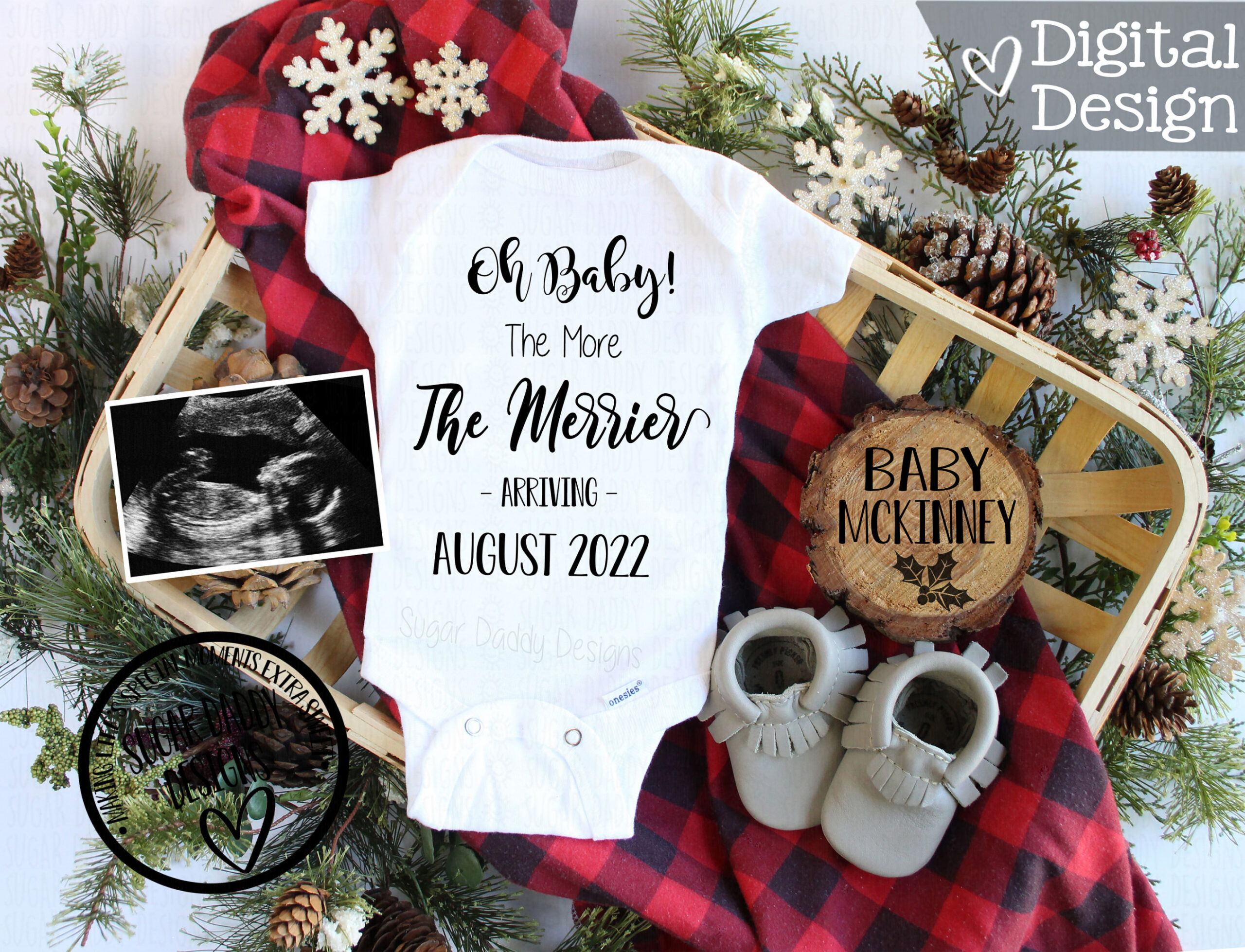 Oh Baby Christmas Digital Pregnancy Announcement Custom - Etsy