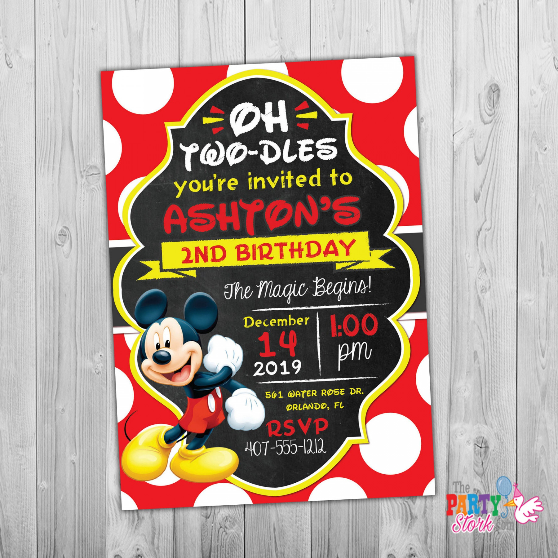 Oh Twodles Einladung, Mickey Mouse Einladung Oh Twodles Geburtstag Mickey  Mouse Geburtstag Mickey Einladung Rot nd Birthday Toodles, Digital