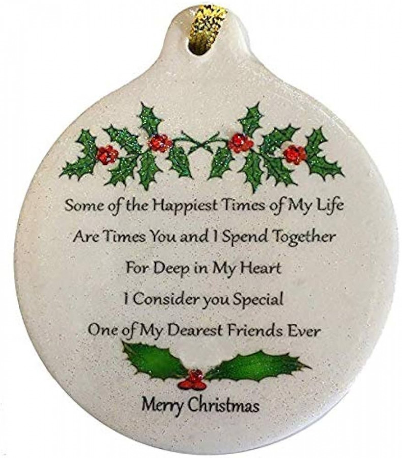 One of My Dearest Friends Ever Porcelain Best Boxed Ornament Rhinestone BFF