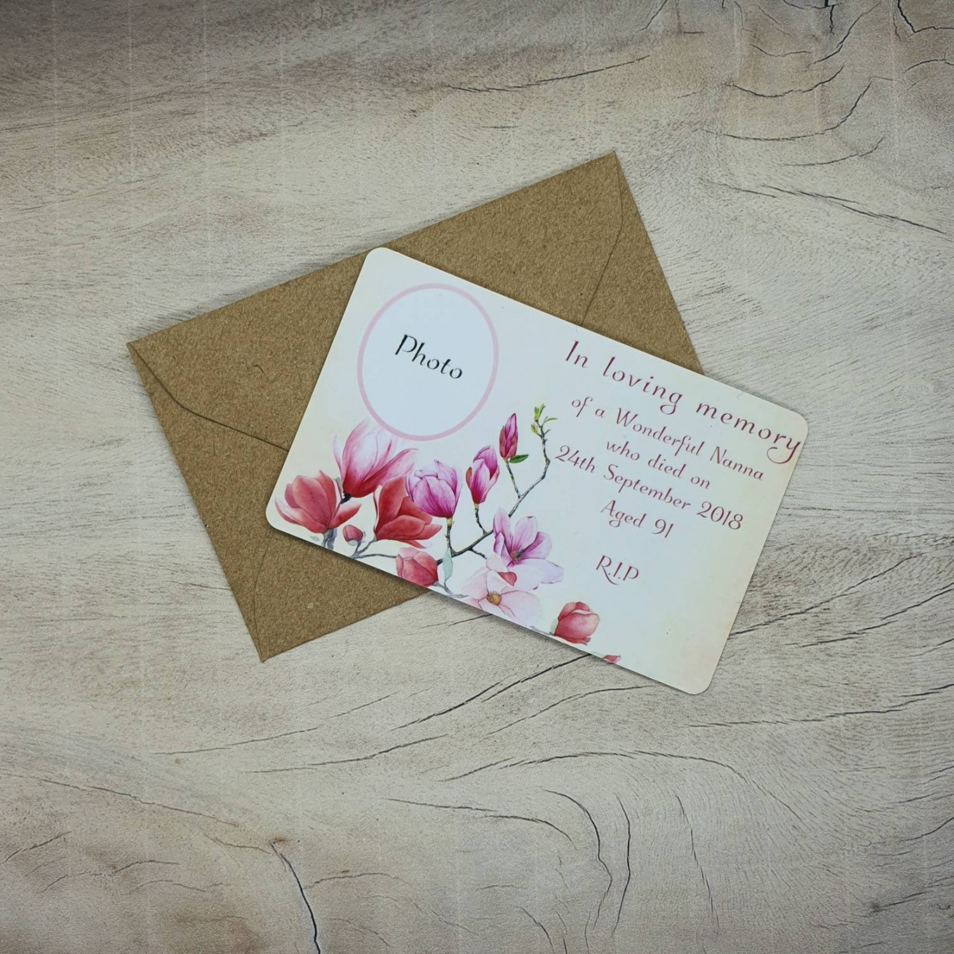 Personalised Funeral Flowers PVC Message Card Sympathy Card - Etsy