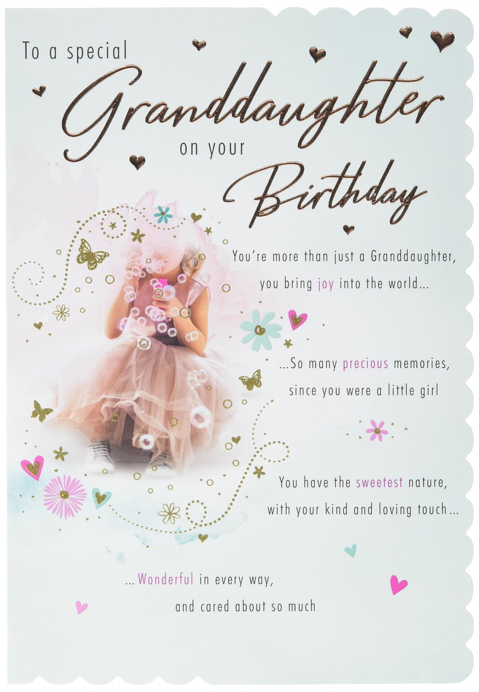 Piccadilly Greetings Granddaughter Traditional Birthday Card, White, " x "