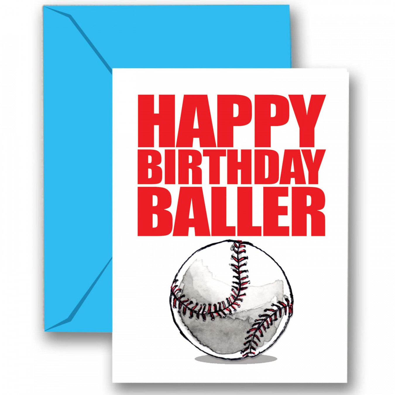 Play Strong Baseball Happy Birthday Baller Birthday Card -Pack