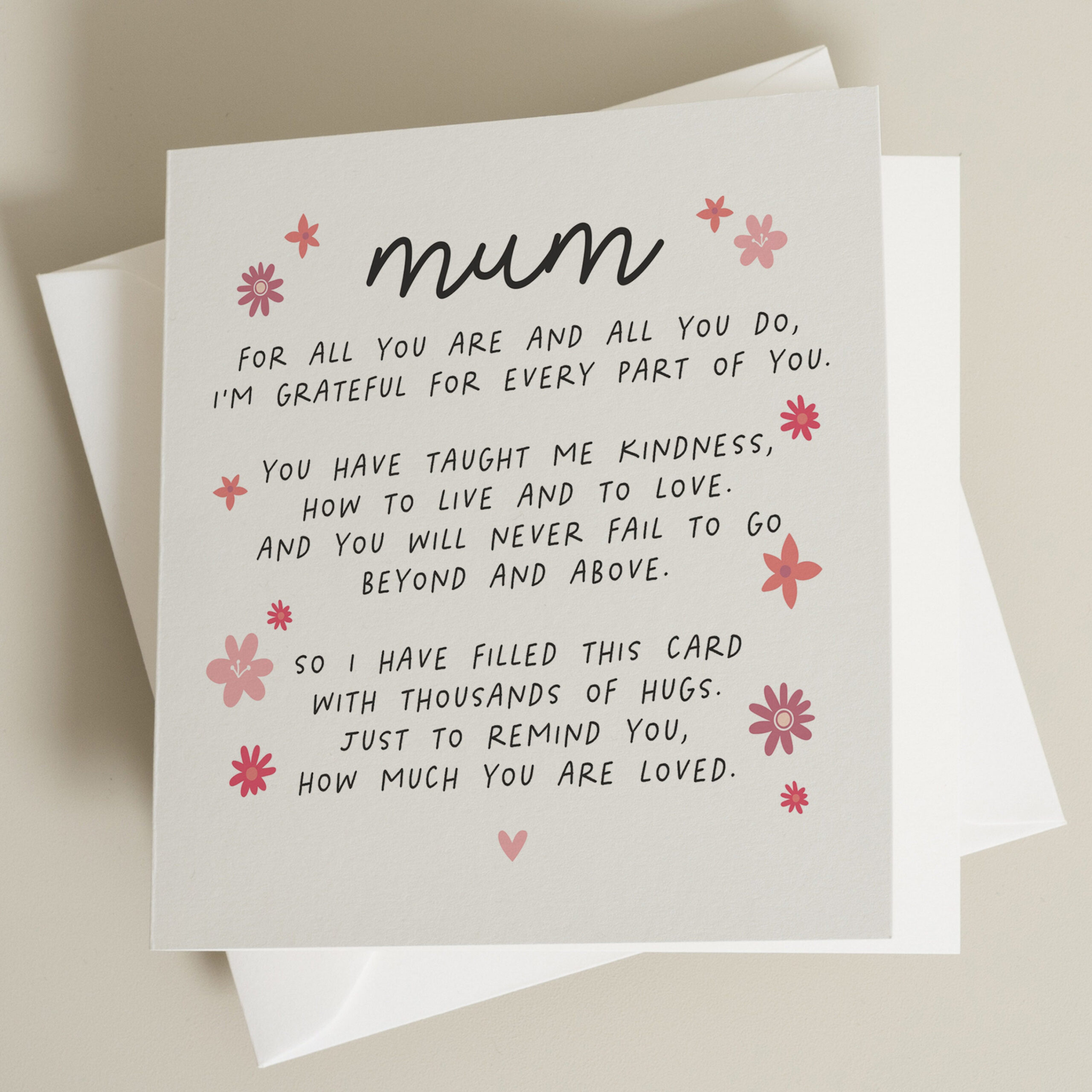 Poem Mothers Day Card From Daughter Cute Mother Day Card Mum - Etsy