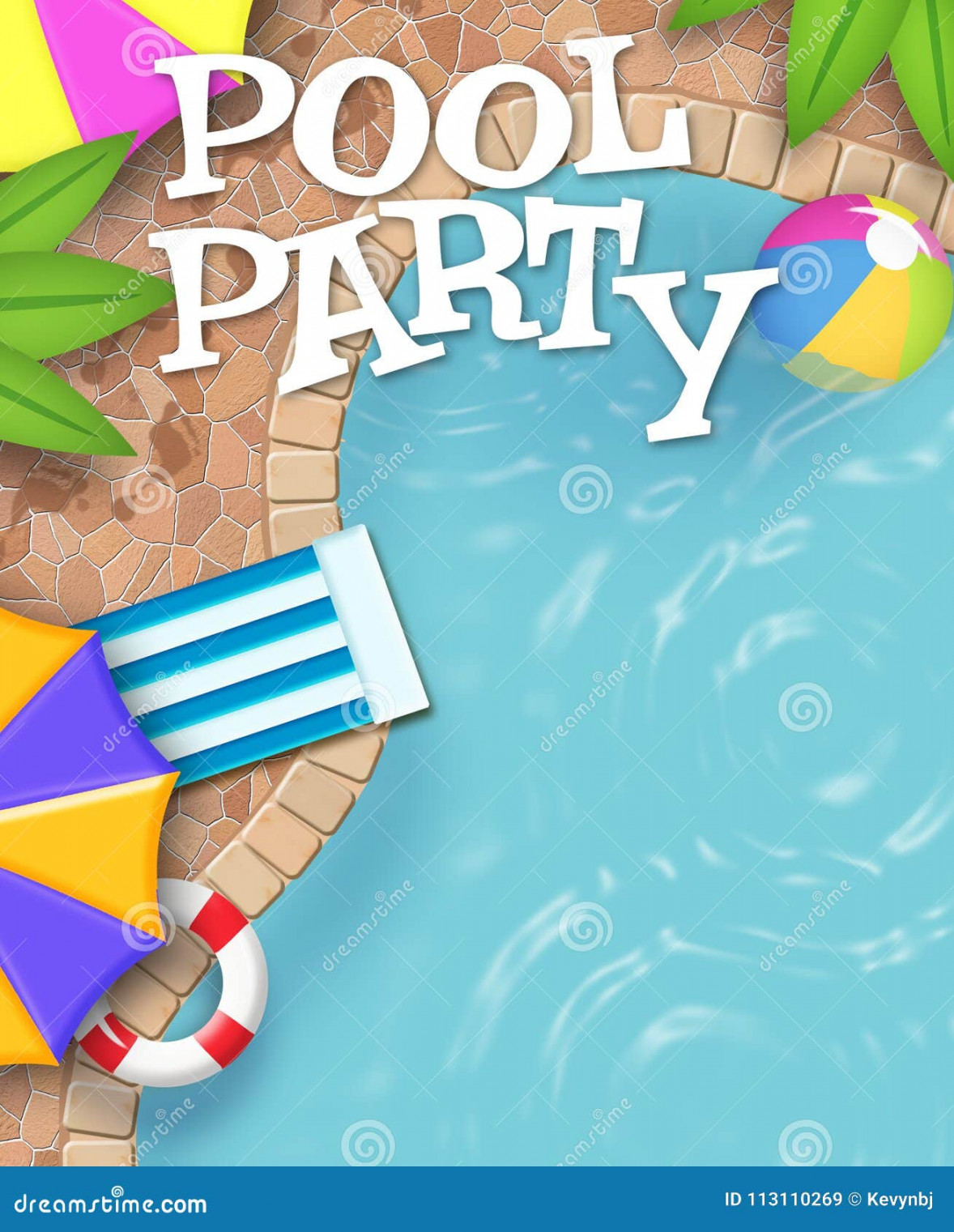 Pool-Party-Einladung Art really Cool Stock Abbildung