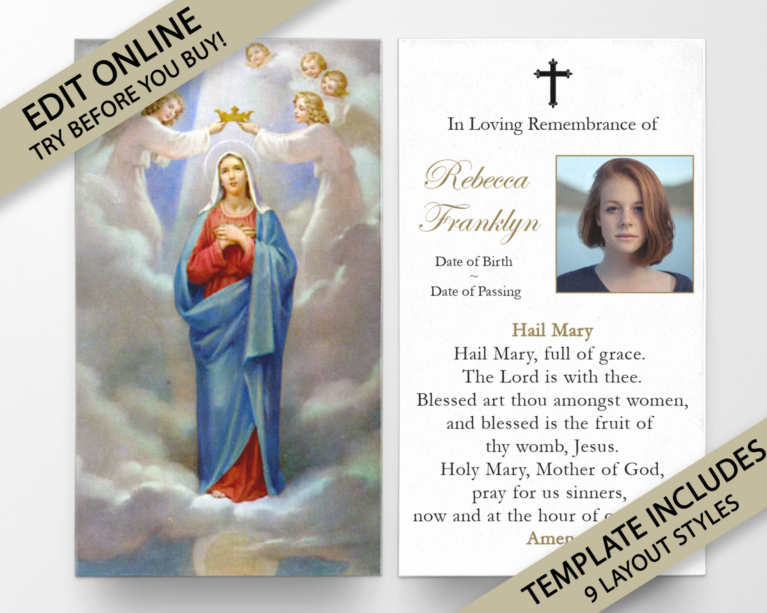 Prayer Cards Memorial Prayer Cards Catholic Prayer Cards - Etsy