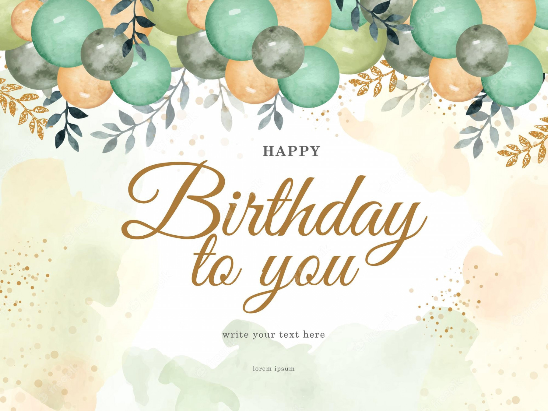 Premium Vector  Happey birthday greeting card with balloons and