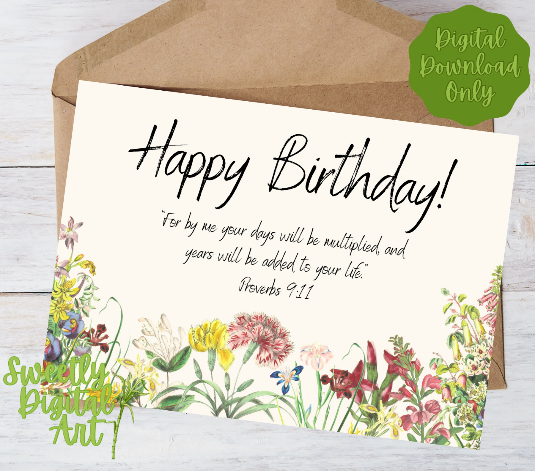 Printable Christian Birthday Card With Bible Verse Happy - Etsy Sweden