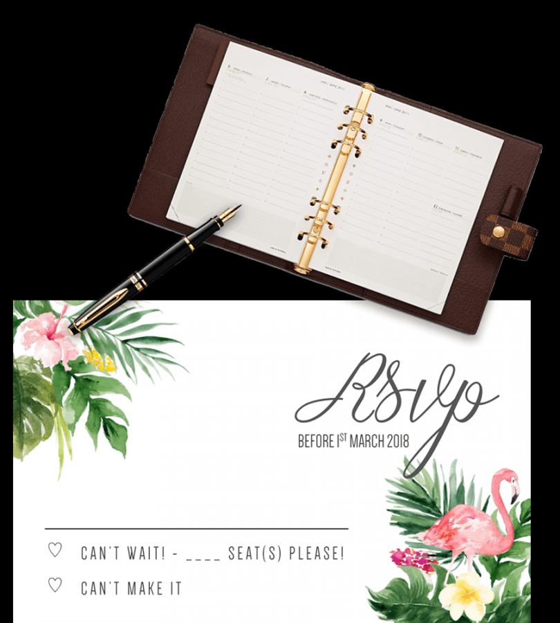 Printable FREE Wedding RSVP Template & Cards Microsoft Word