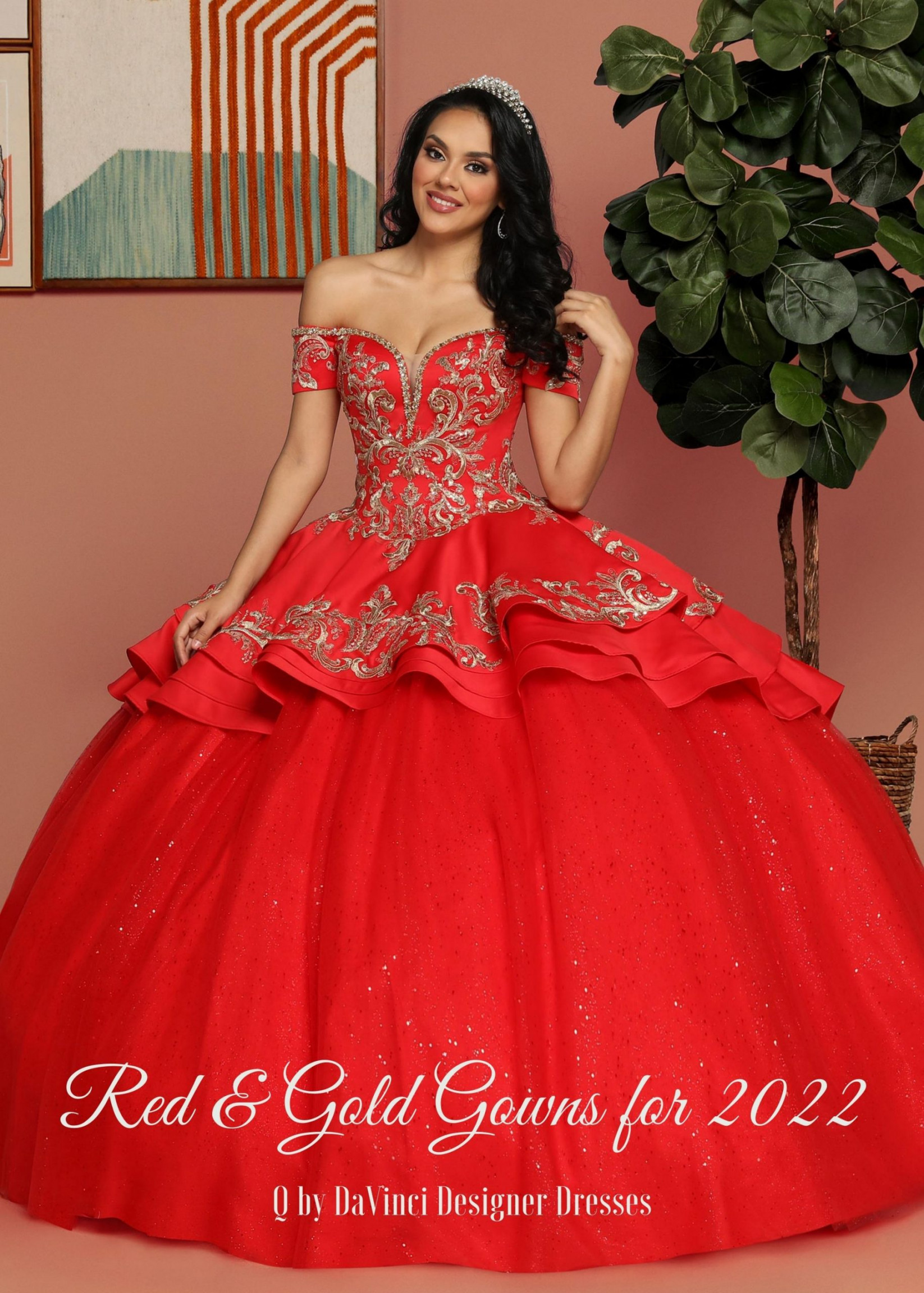 Red & Gold Quinceanera Dress Color Trends  - Q by DaVinci