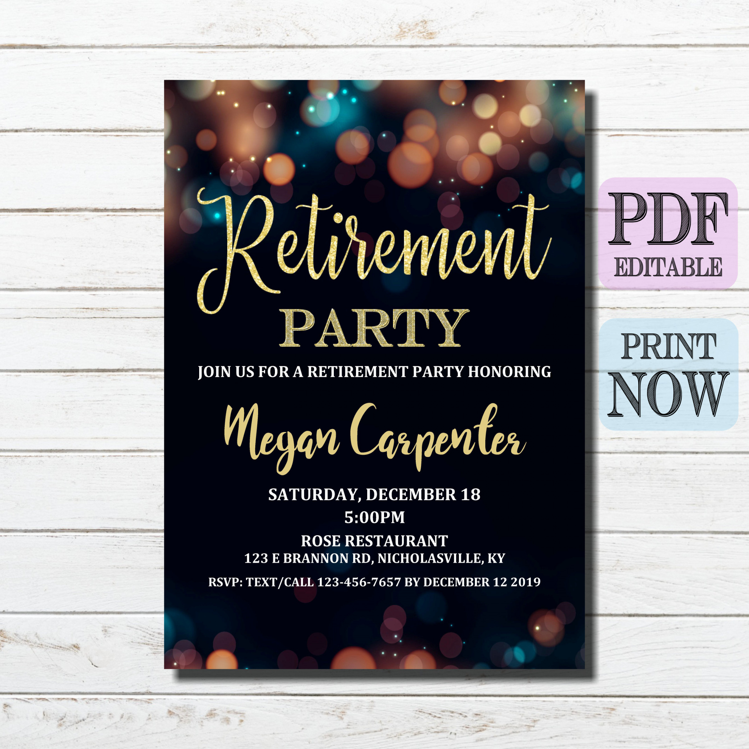 Retirement Invitation, Retirement Party Invitation, Retirement, Instant  Download, Printable Retirement Invitation