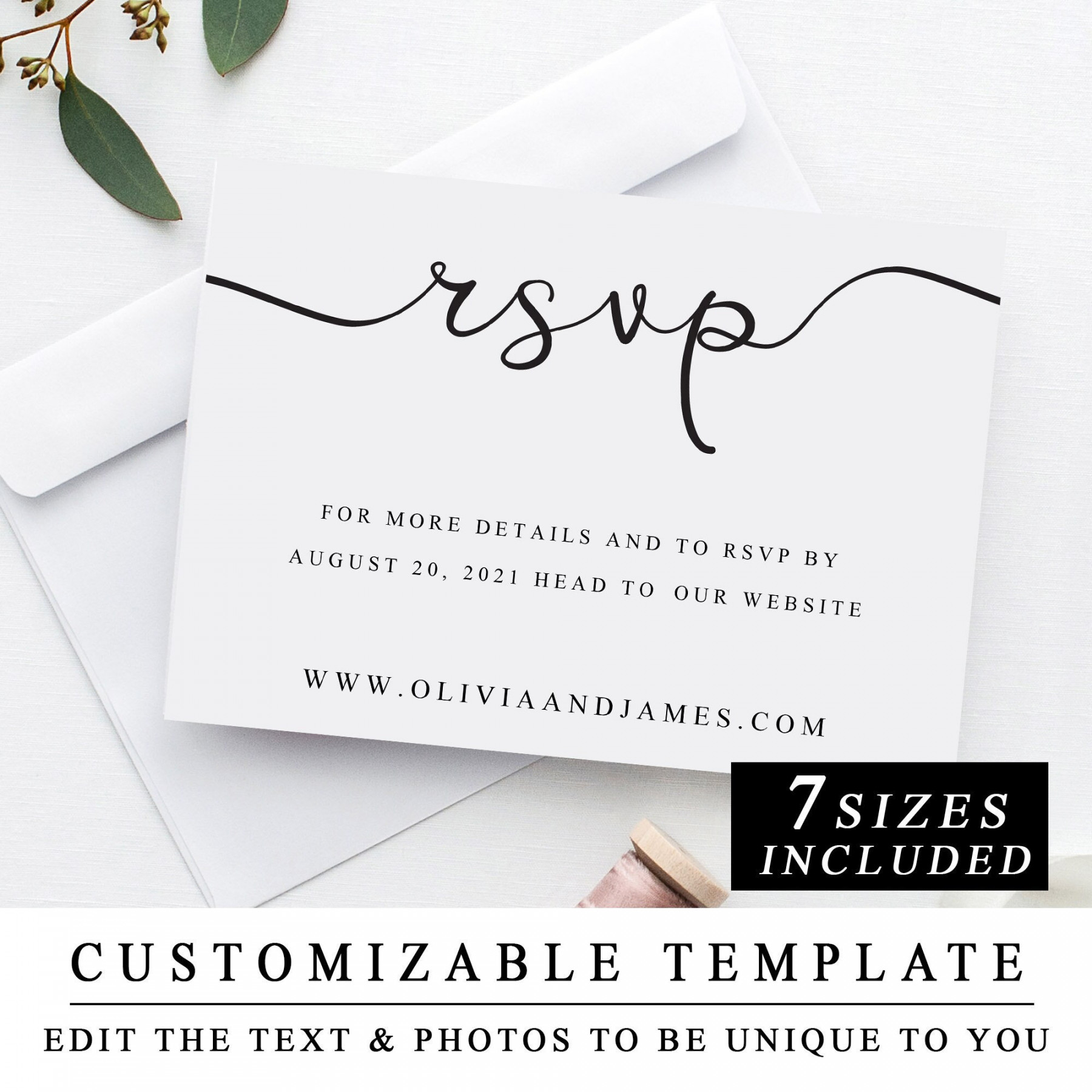 RSVP Website Template Instant Download Wedding Website RSVP - Etsy