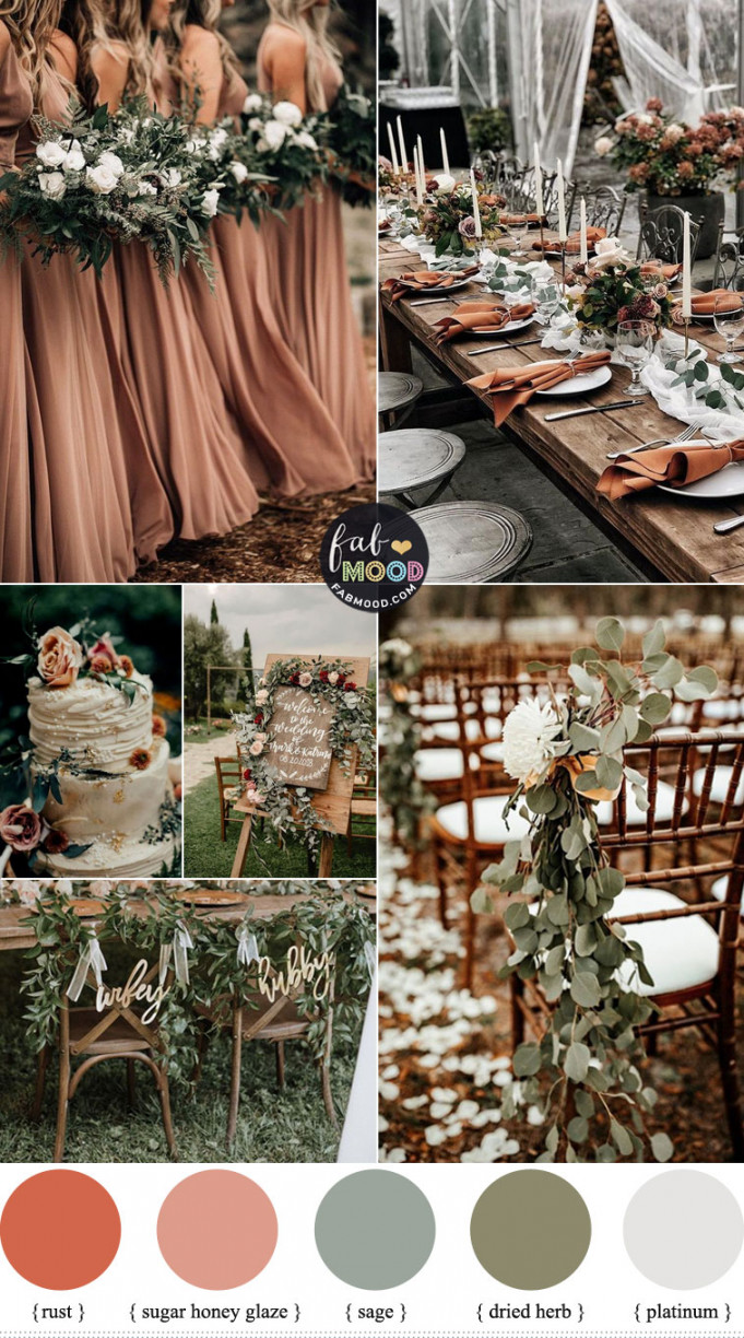 Rust and Sage Wedding Colour Palette  Rust wedding color