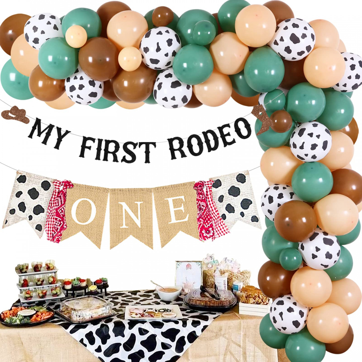 Sage Green Cowboy st Birthday Decorations, Western Cowboy Balloon