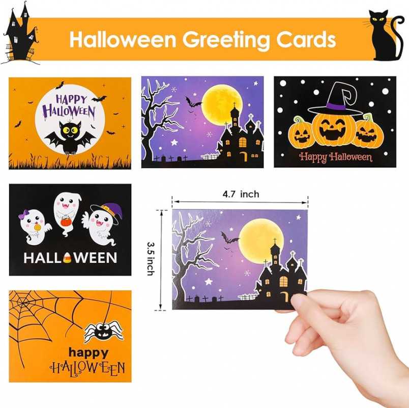 Set of  Halloween Greeting Cards, Halloween Design Cards