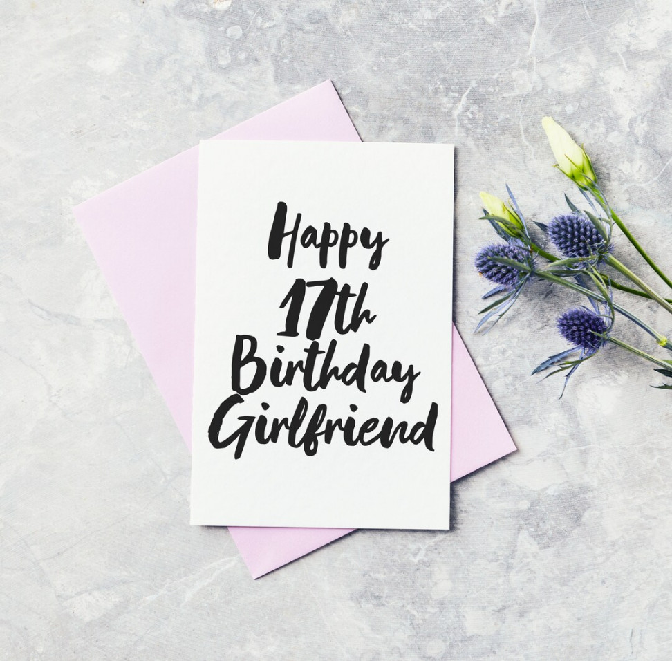 Seventeenth Birthday Greeting Card Girlfriend Happy th - Etsy