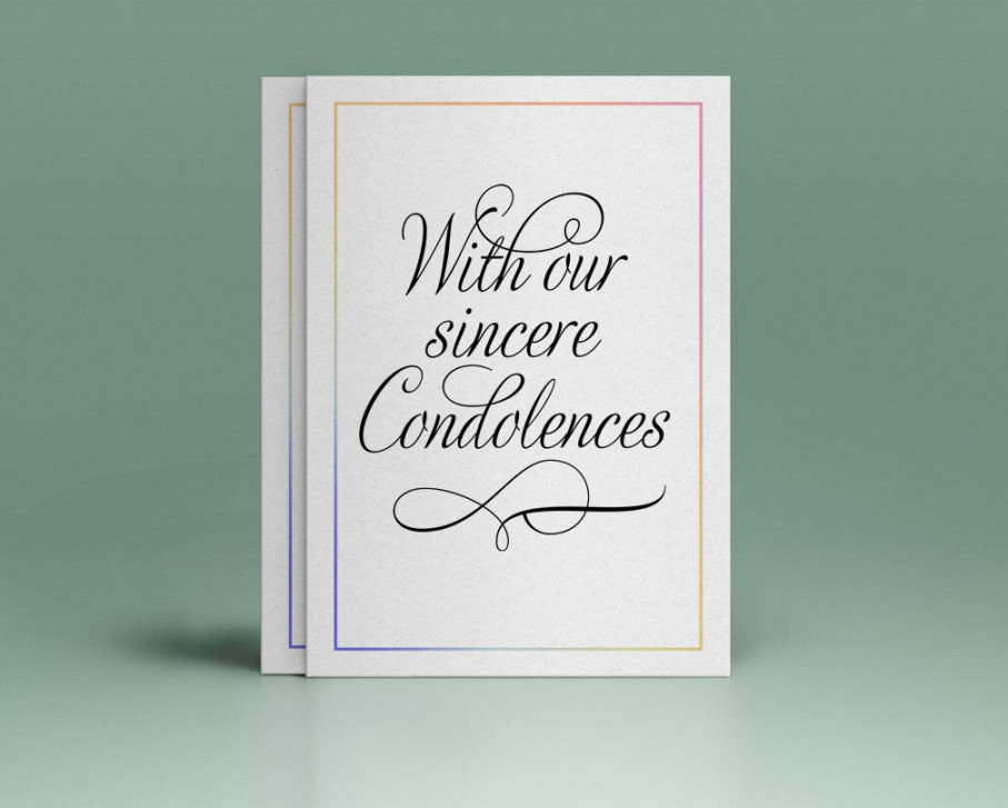 Sincere Condolences Phrase Word Art Design – Funeral Program-Site