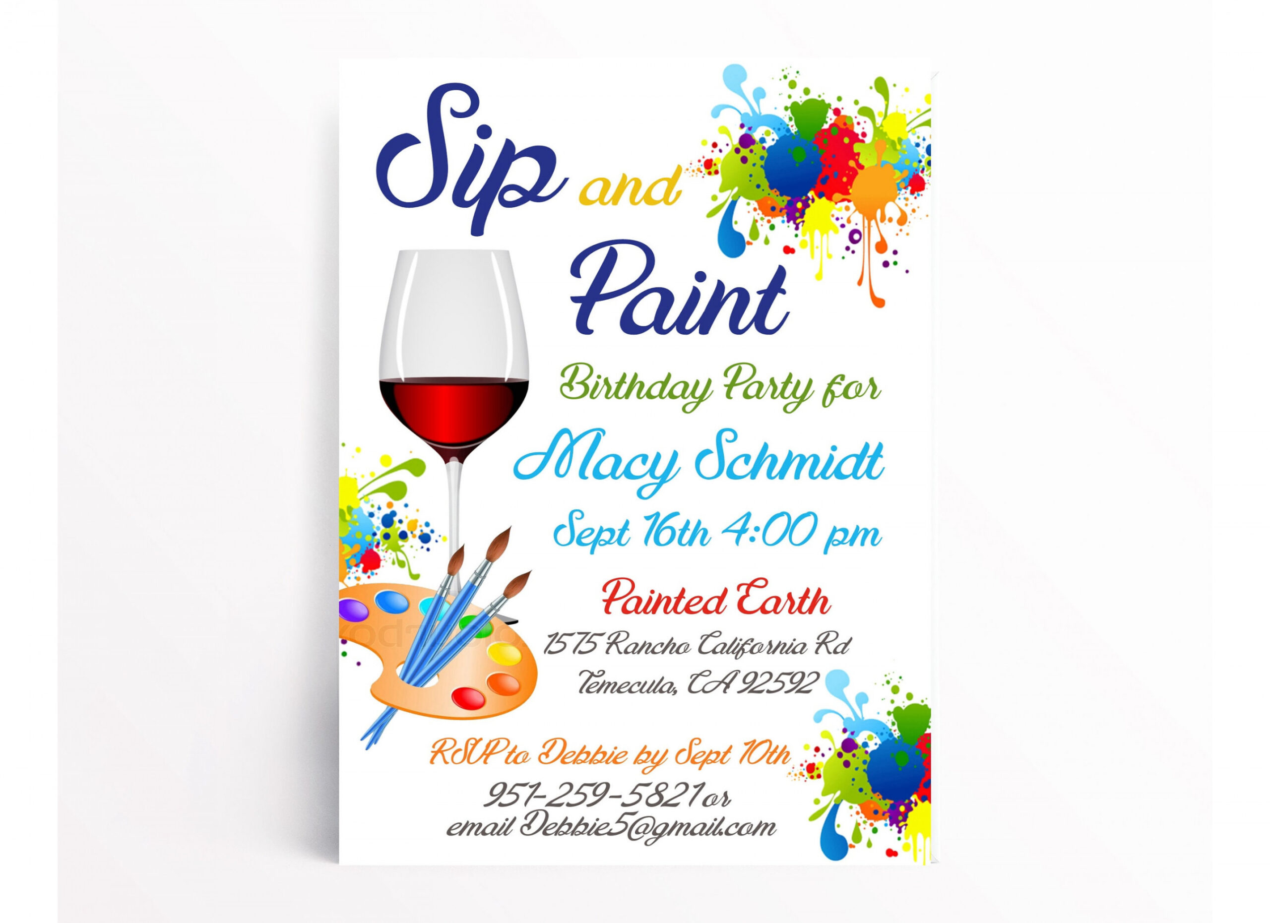 Sip and Paint Birthday Invitation Sip and Paint Birthday - Etsy UK