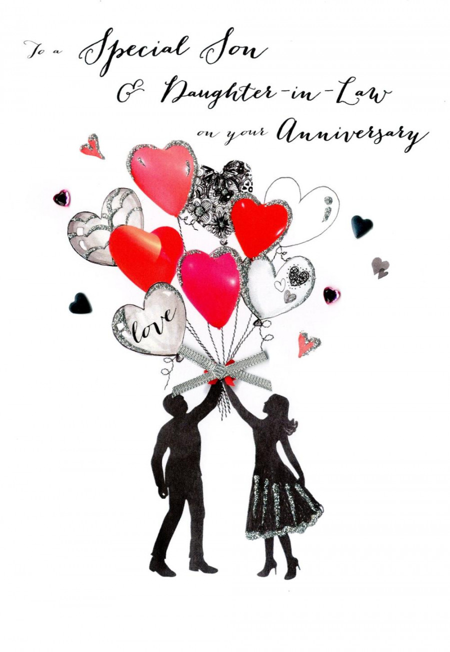 Son & Daughter-In-Law Anniversary Greeting Card  Cards