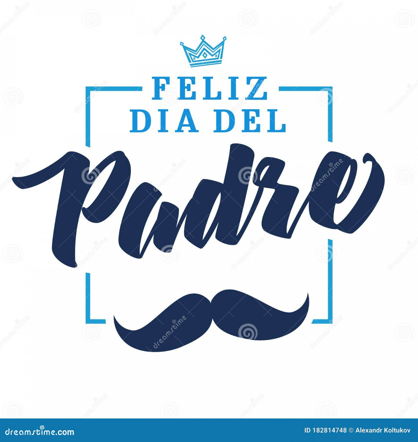 Spanische Elegante Schrift Feliz Dia Del Padre Vektor Abbildung