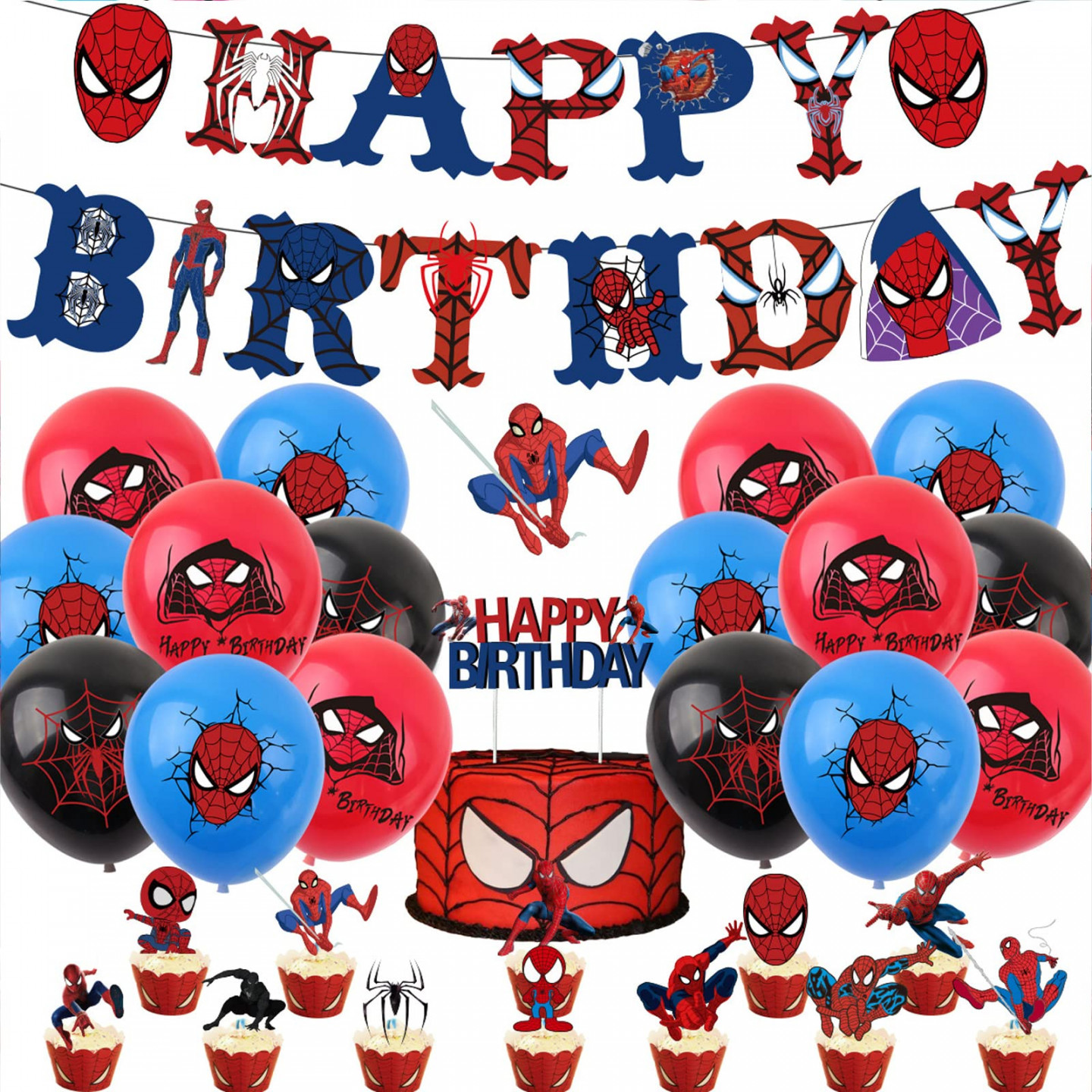 Spiderman Party Supplies ZHULIA - Spiderman Theme Birthday Party  Accessories Includes Happy BirthdaySee more Spiderman Party Supplies  ZHULIA -