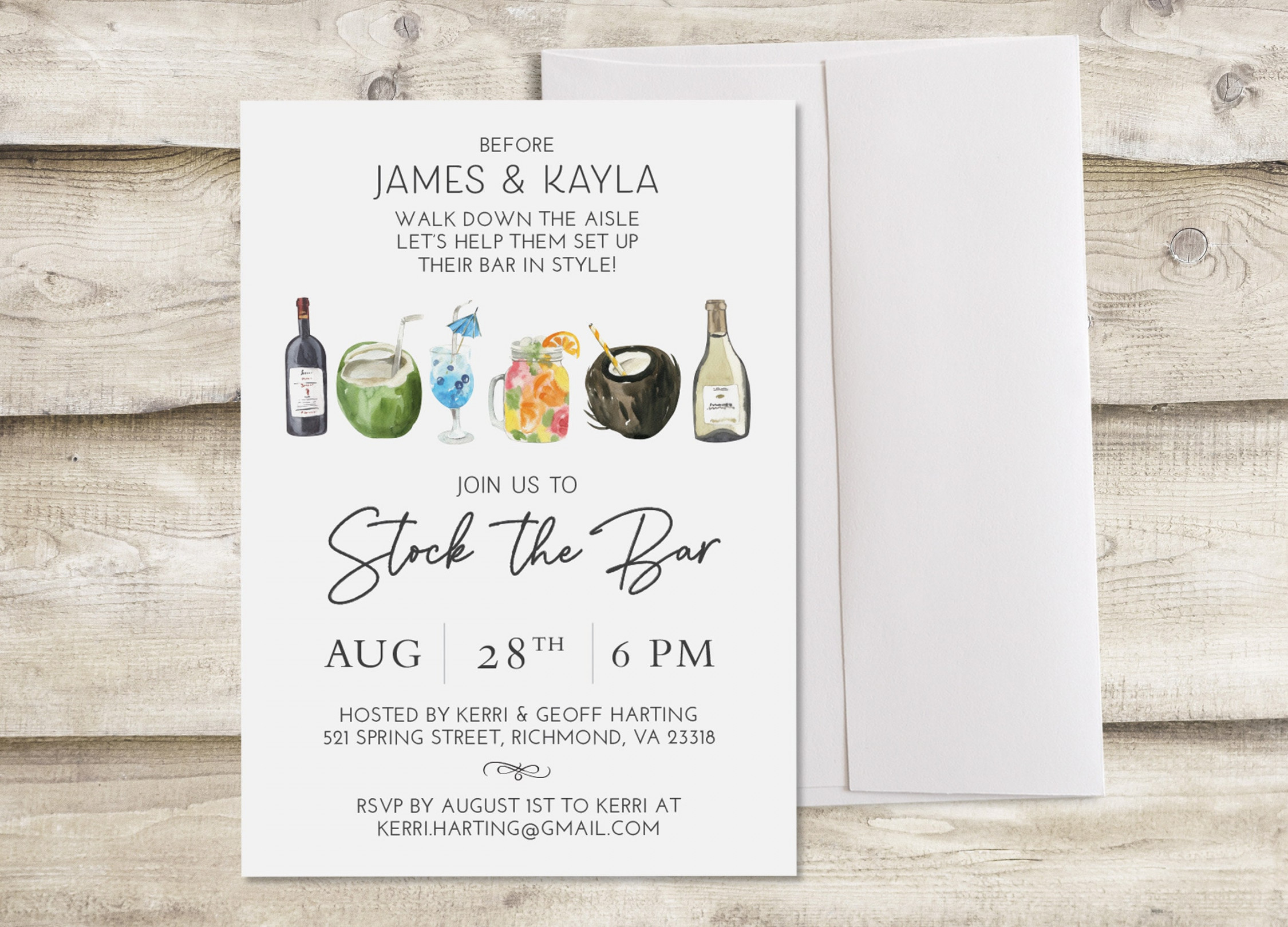 Stock the Bar Couples Wedding Shower Invitation Fill the Bar - Etsy