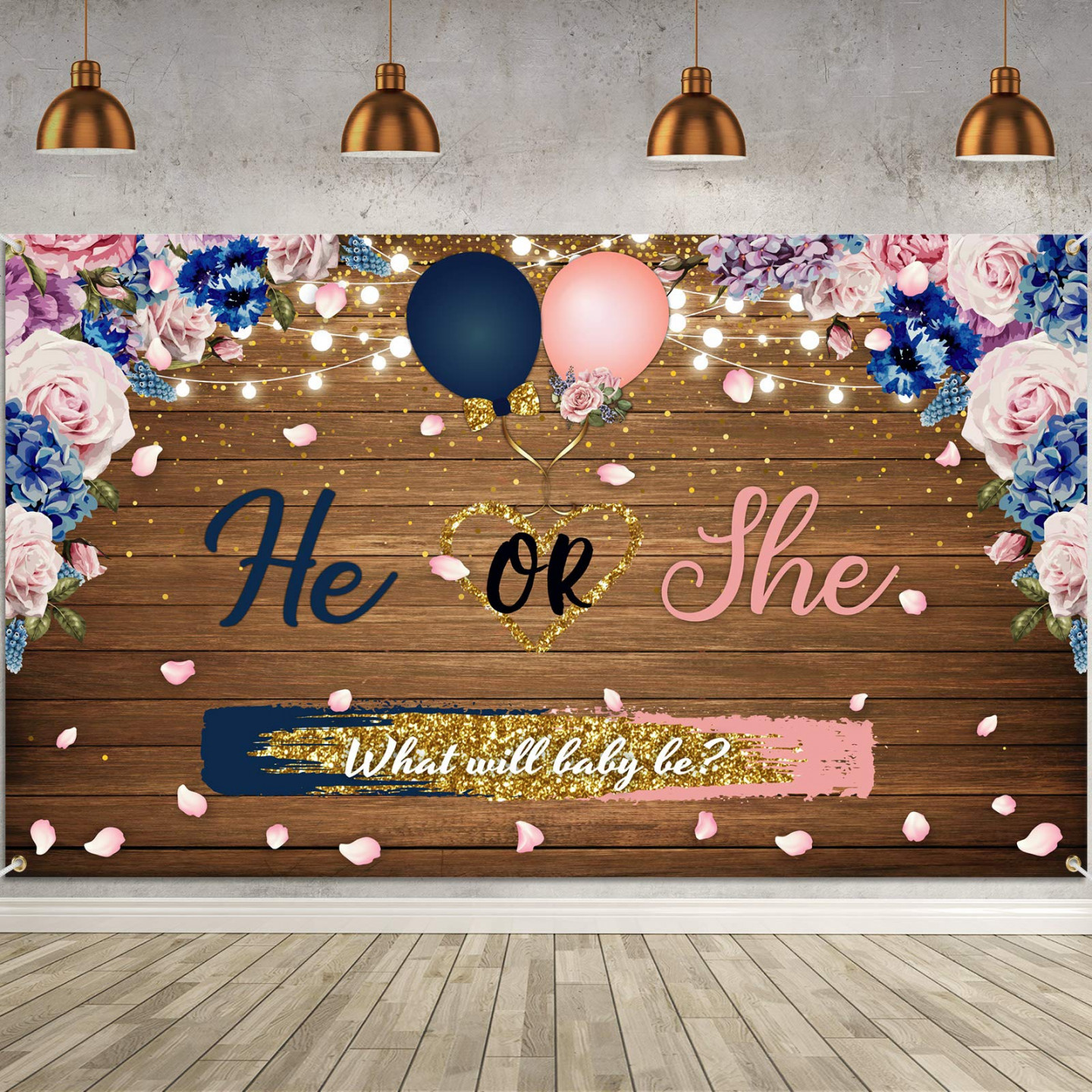 Sumind Gender Tray Decorative Background Banner He Or She What