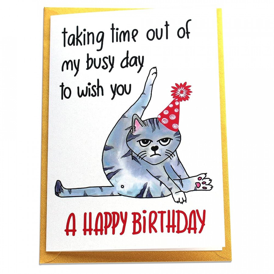 Taking Time out of My Busy Day to Wish You a Happy Purr-fect Birthday  Handmade Card from Grumpy Cat, Funny Bday Gift for Cat Mom, Cat Dad or Cat  Lover