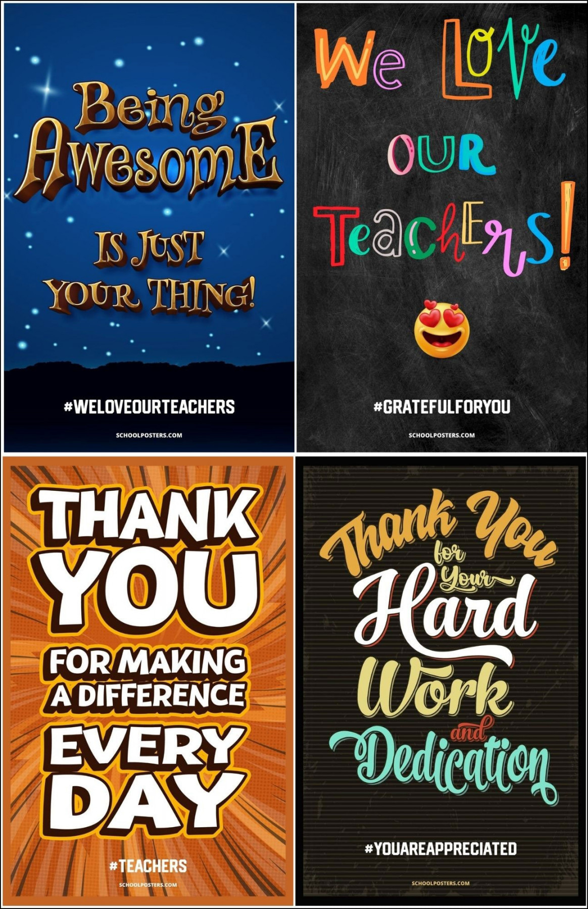 Teacher Appreciation Poster Package – SchoolPosters