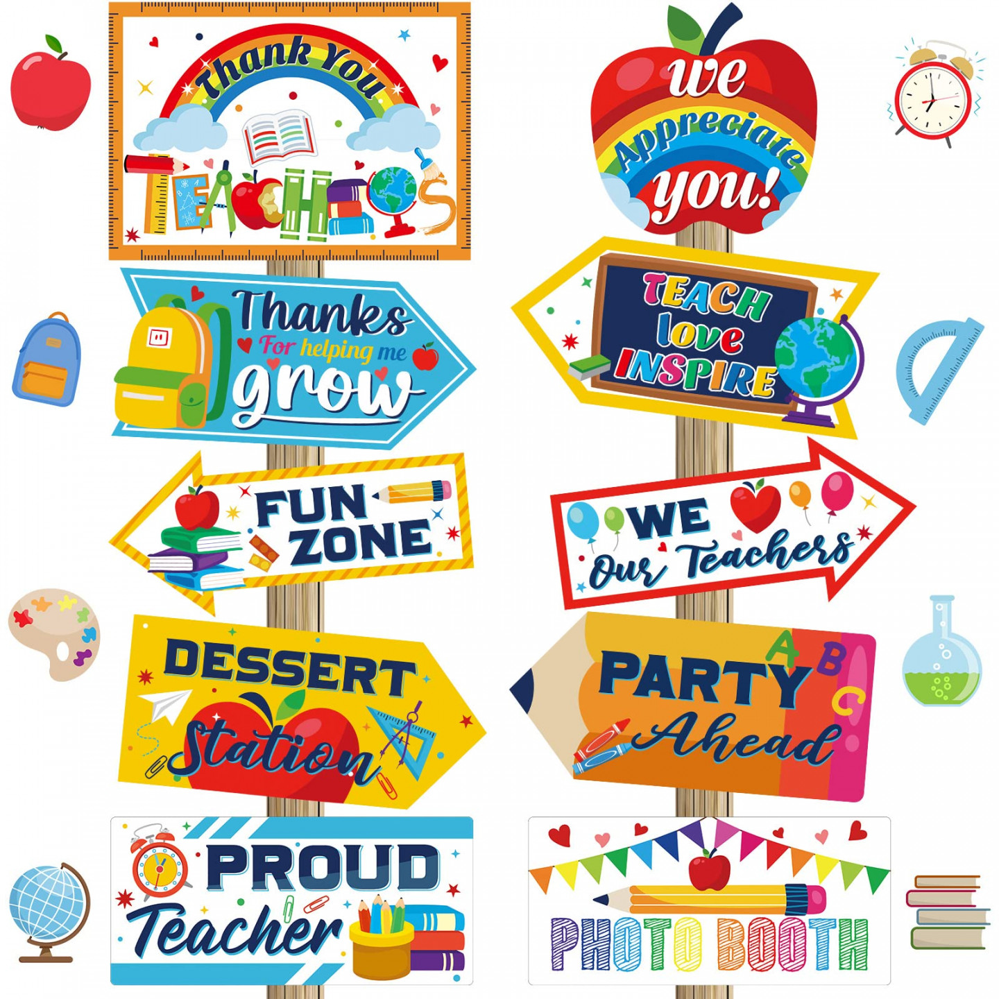 Teacher Appreciation Signs Thank You Teachers Party decor signs DIY Teacher  Appreciation Essentials First and Last Day of School Classroom Decoration