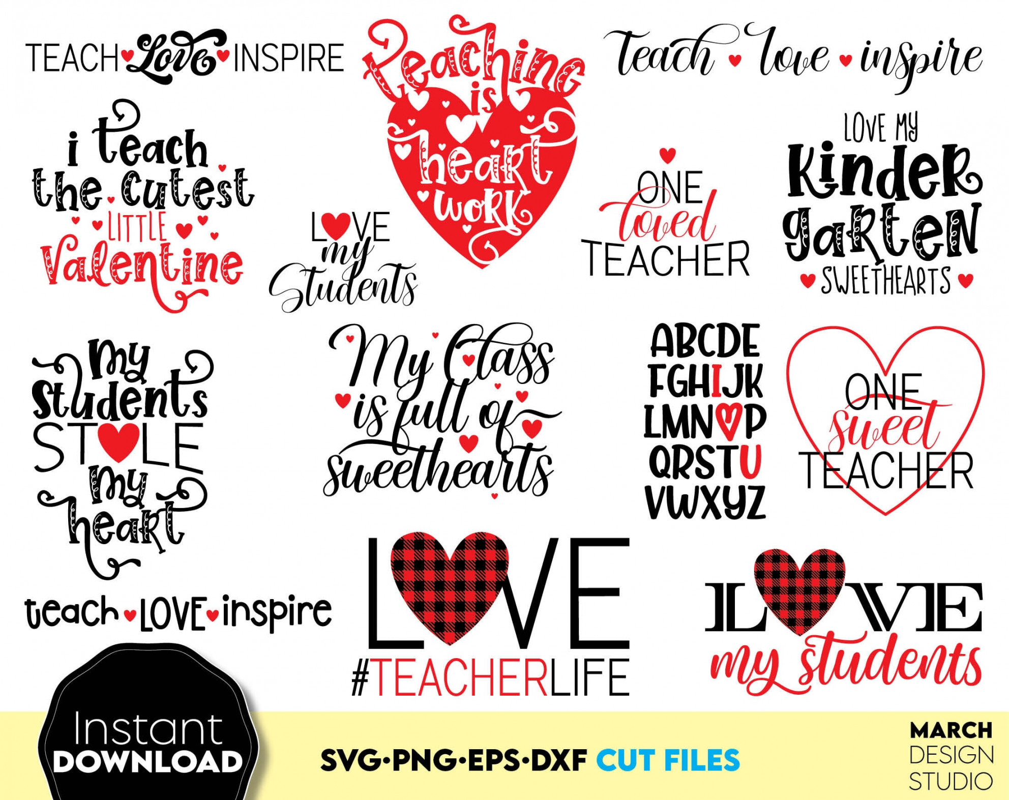 Teacher Valentine Day SVG PNG Bundle Teacher Valentines Day - Etsy