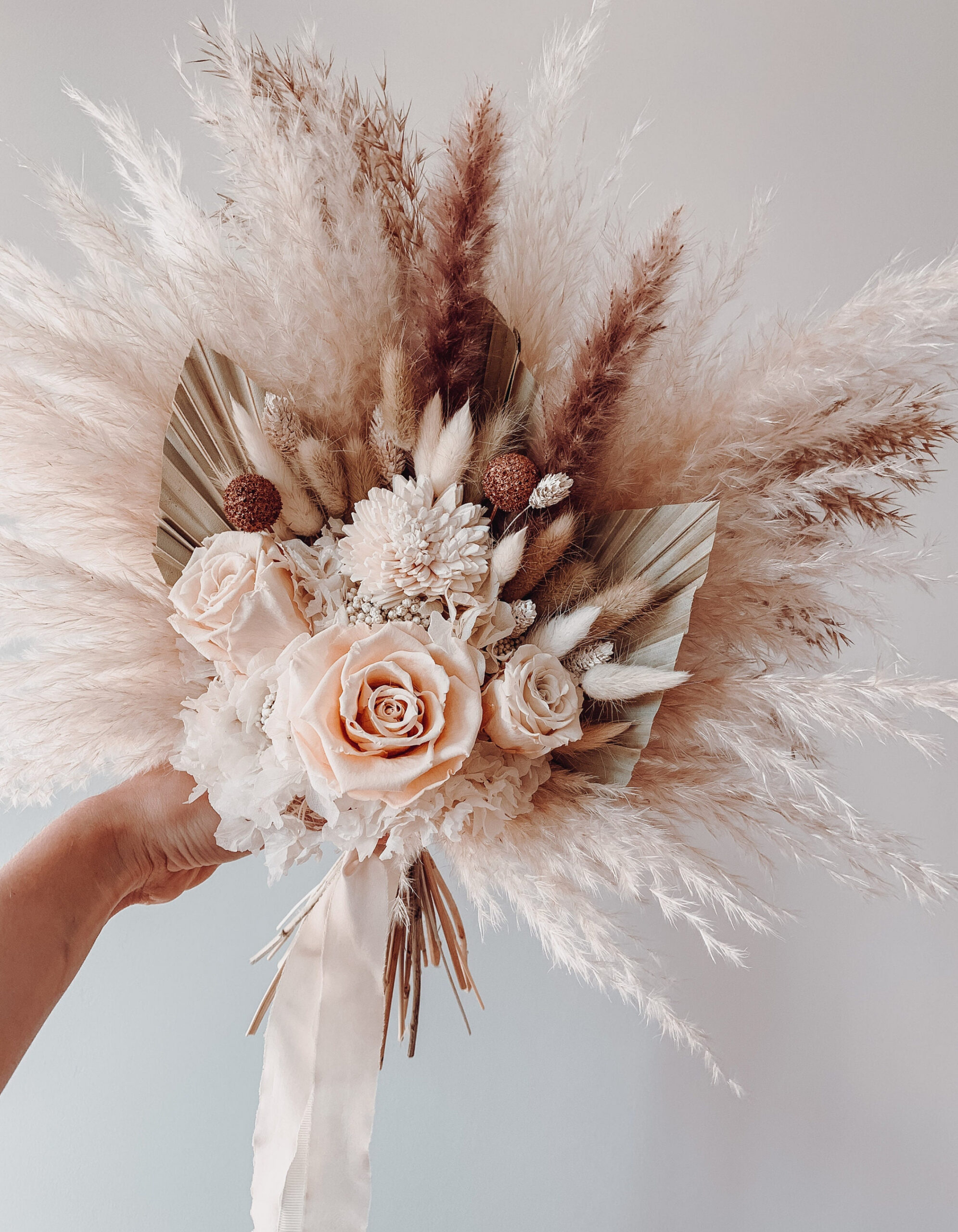 Tender beige roses bouquet Beige boho wedding bouquet Dried - Etsy