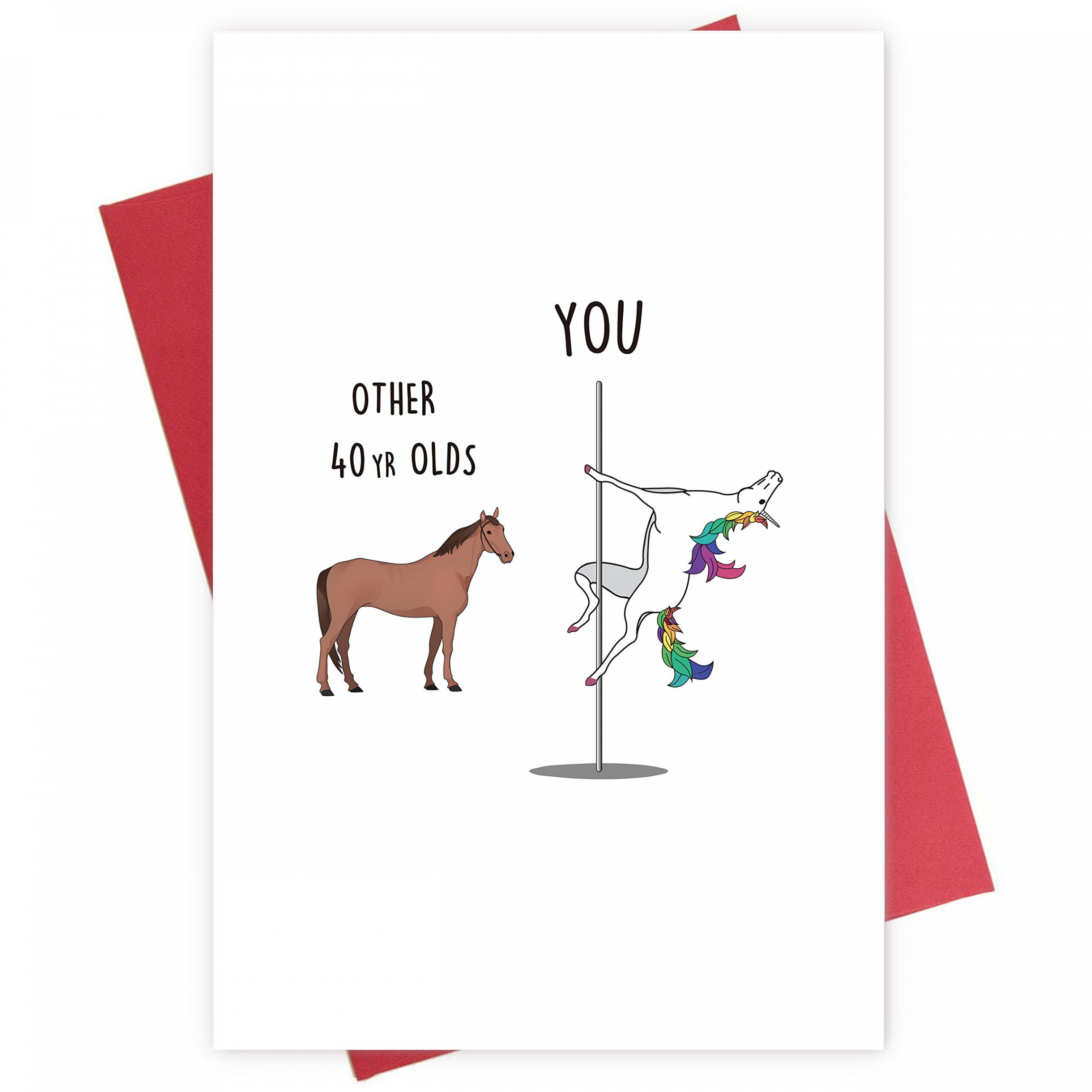 th Birthday Card, Funny Card for Women, Unicorn Pole Dancer, Other   Years Olds You