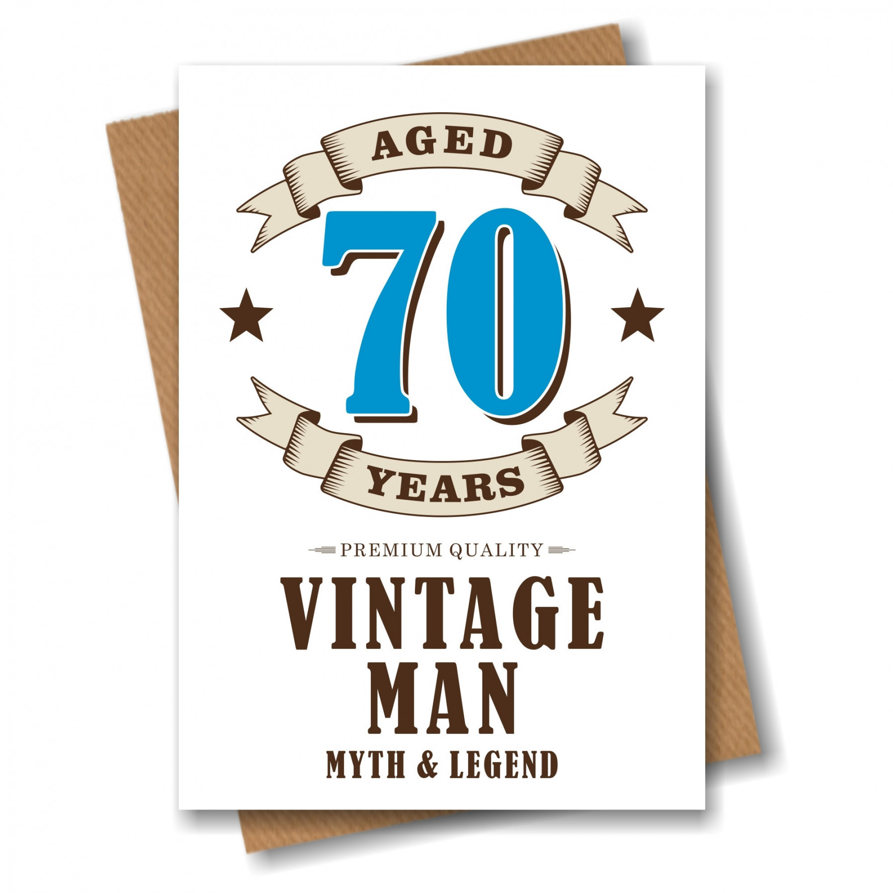 th Birthday Card Vintage Age  Seventy Husband Brother Dad