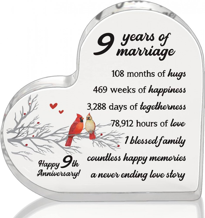 th Wedding Anniversary Gifts th Wedding Anniversary Gifts  Years of  Marriage Heart Keepsake for Parents, Couples, Friends