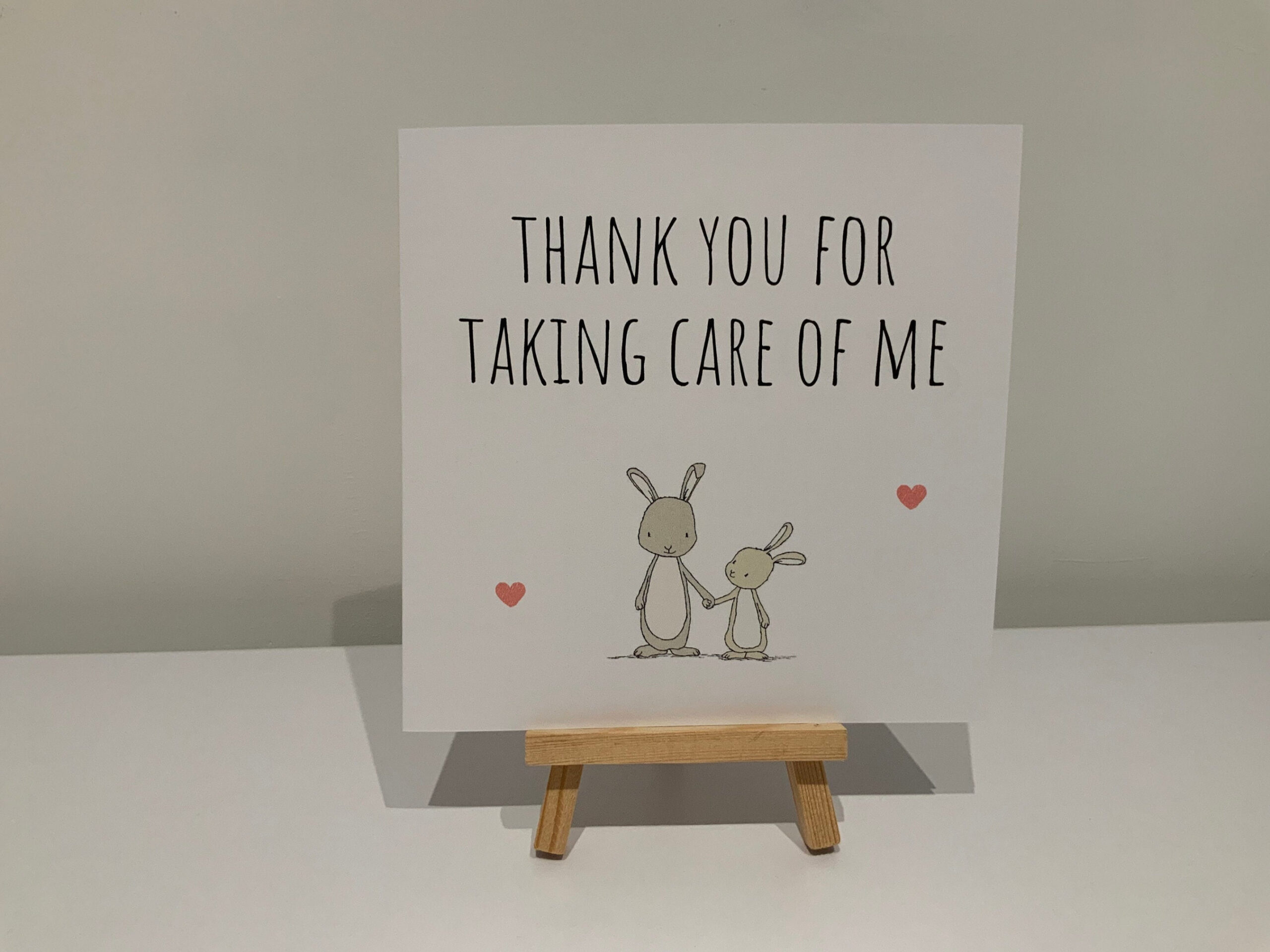 Thank you for taking care of me card, thank you card