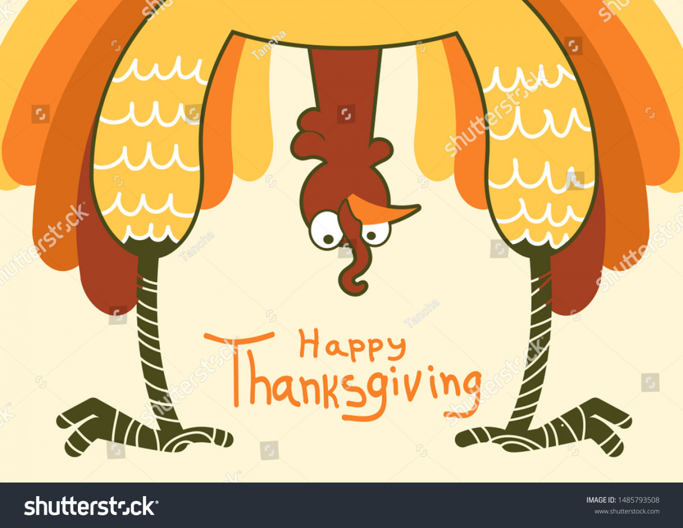 Thanksgiving Funny Turkey Happy Thanksgiving Day Stock Vector