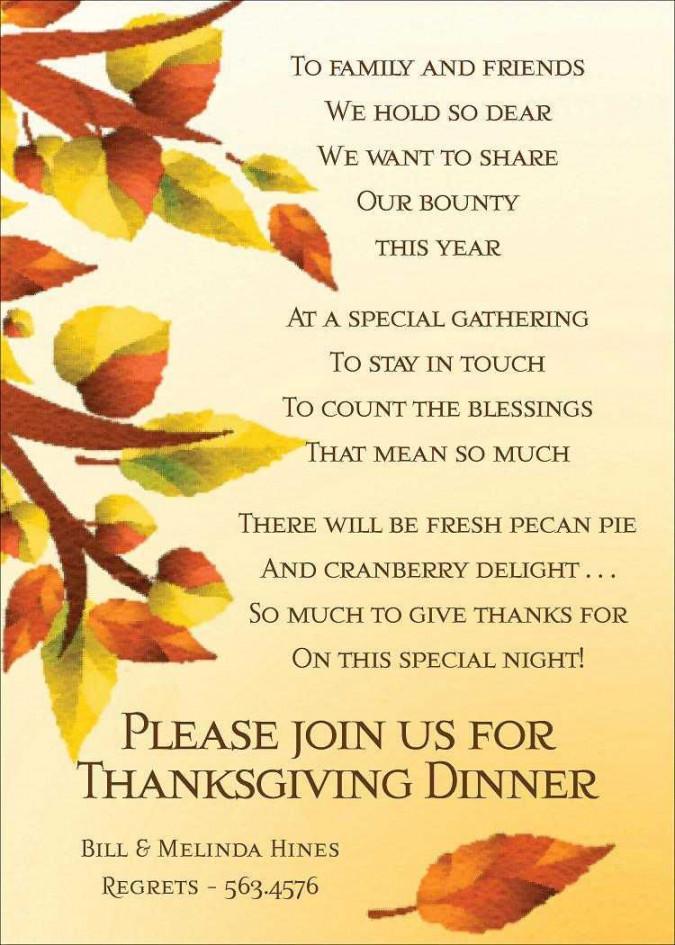 Thanksgiving Invitations  Thanksgiving invitation template