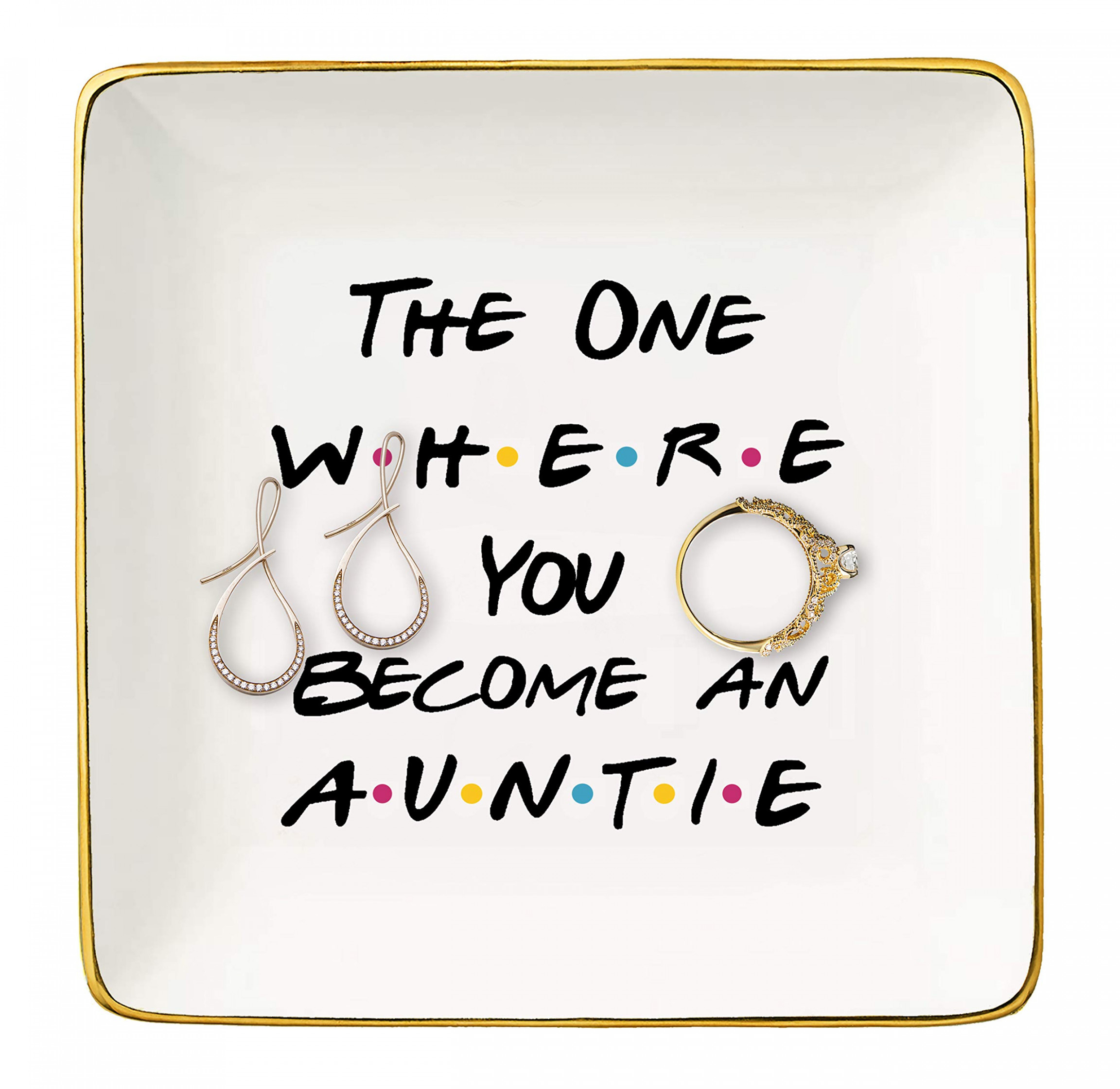 The One Where You Become An Auntie-Gift For Sister,Best Friends-Aunt  Announcement-Aunt to Be-New Aunt Gift-Pregnancy Announcement Idea-Ceramic  Jewelry