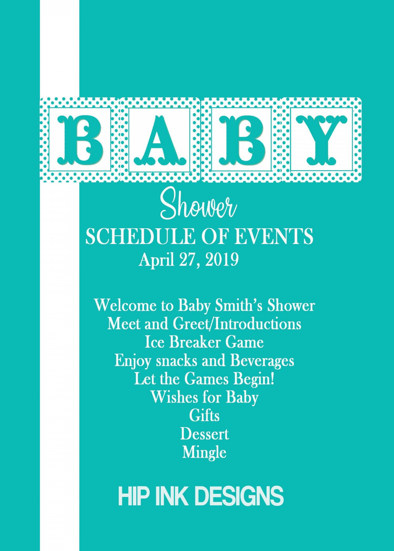 Tiffany & Co. Theme Baby Shower Schedule of Events - Etsy