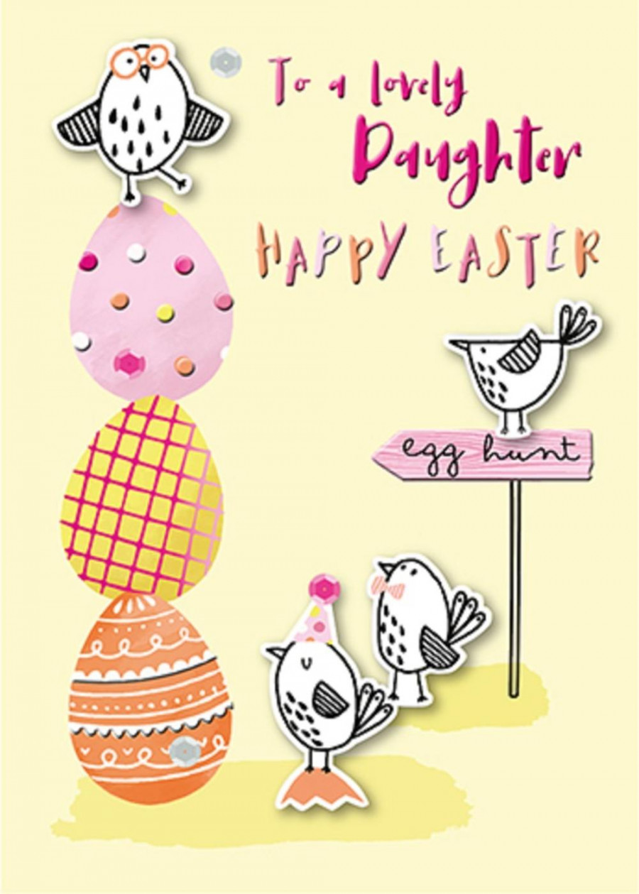 To A Lovely Daughter Happy Easter Greeting Card  Cards